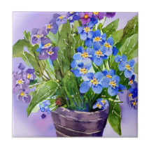 Vergeet me niet dat Blauwe Floral Waterverf