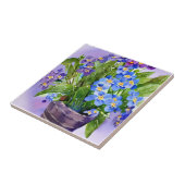 Vergeet me niet dat Blauwe Floral Waterverf Tegeltje (Zijkant)