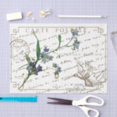 Vergeet me niet dat Carte Postale Franse Script Bi Tissuepapier (Craft)