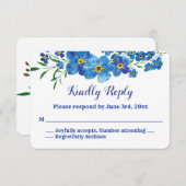 Vergeet me niet dat de blauwe Waterverf rond RSVP (Voorkant / Achterkant)