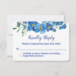Vergeet me niet dat de blauwe Waterverf rond RSVP Kaartje