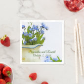 Vergeet me niet dat de Waterverf van Blue Floral b Servet (Insitu)