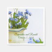 Vergeet me niet dat de Waterverf van Blue Floral b Servet (Voorkant)