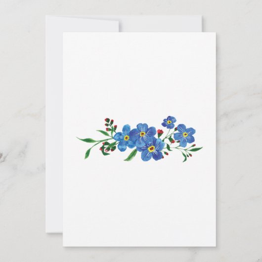 Vergeet me niet dat de Waterverf van de Blauwe Flo Kaart (Achterkant)