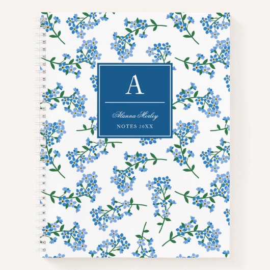 Vergeet me niet dat het Patroon Monogrammed is Notitieboek (Voorkant)