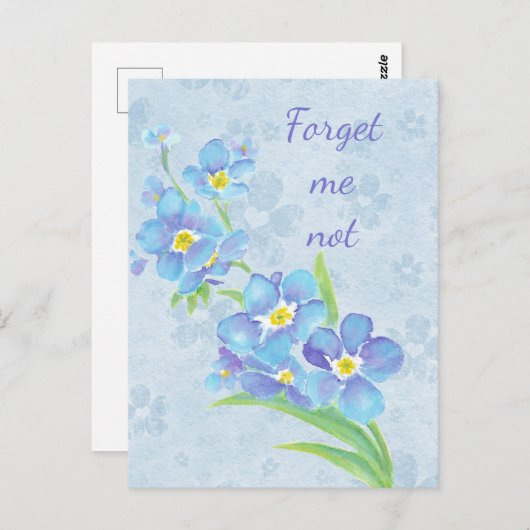 Vergeet me niet dat ik geen aangepaste Waterverf t Briefkaart (Voorkant / Achterkant)