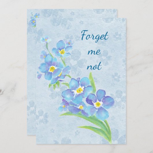 Vergeet me niet dat ik geen aangepaste Waterverf t Kaart (Voorkant / Achterkant)