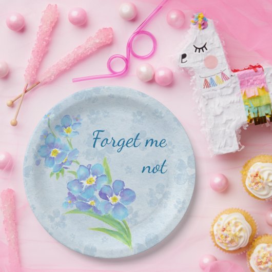 Vergeet me niet dat ik geen aangepaste Waterverf t Papieren Bordje (Feest)