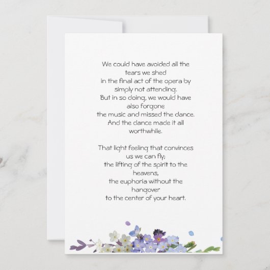 Vergeet me niet dat ik geen begrafenis van het lev kaart (Achterkant)