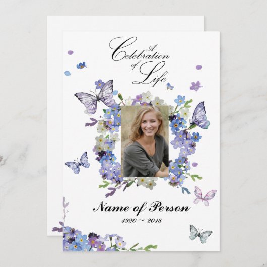 Vergeet me niet dat ik geen begrafenis van het lev kaart (Voorkant / Achterkant)