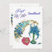 Vergeet me niet dat ik geen liefje roomantiek Roos Feestdagenkaart (Voorkant / Achterkant)