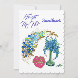 Vergeet me niet dat ik geen liefje roomantiek Roos Feestdagenkaart