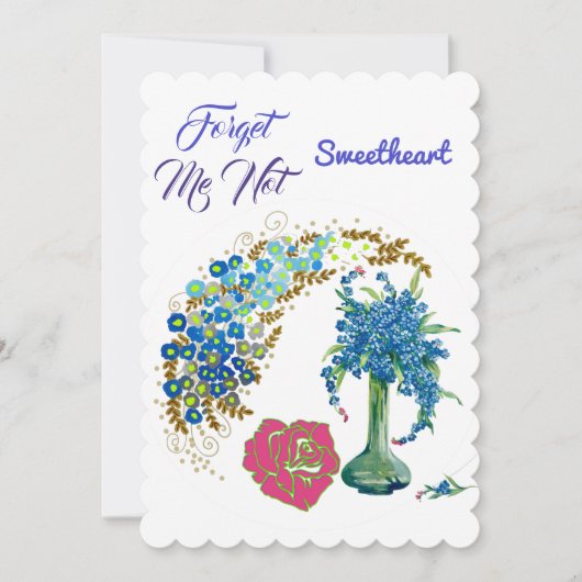 Vergeet me niet dat ik geen liefje roomantiek Roos Feestdagenkaart (Voorkant)