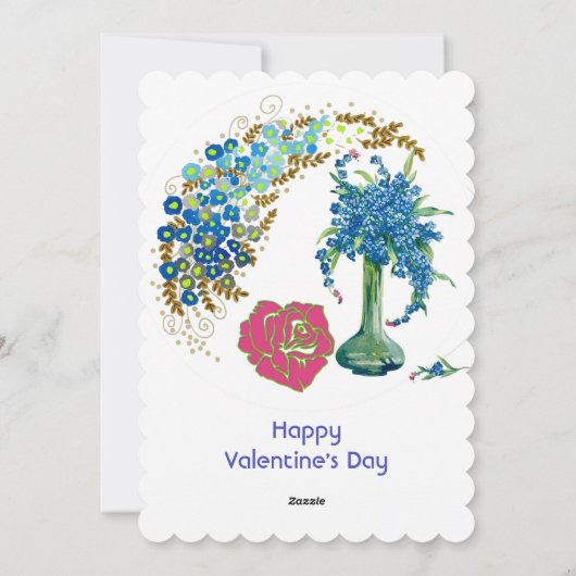 Vergeet me niet dat ik geen liefje roomantiek Roos Feestdagenkaart (Achterkant)