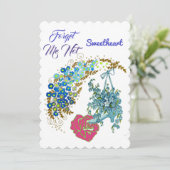 Vergeet me niet dat ik geen liefje roze roze roze  feestdagenkaart (Staand voorkant)