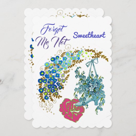 Vergeet me niet dat ik geen liefje roze roze roze feestdagenkaart (Voorkant / Achterkant)