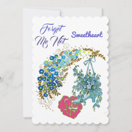 Vergeet me niet dat ik geen liefje roze roze roze  feestdagenkaart