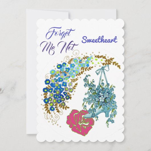 Vergeet me niet dat ik geen liefje roze roze roze feestdagenkaart (Voorkant)