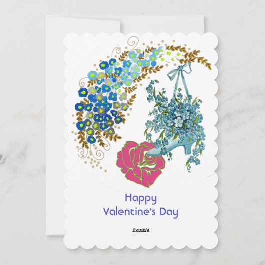 Vergeet me niet dat ik geen liefje roze roze roze  feestdagenkaart (Achterkant)