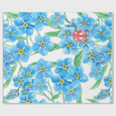 Vergeet me niet dat ik geen naadloos bloempatroon  cadeaupapier (Vlak)