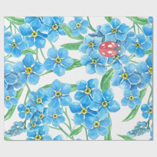 Vergeet me niet dat ik geen naadloos bloempatroon  cadeaupapier (Vlak)