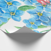 Vergeet me niet dat ik geen naadloos bloempatroon  cadeaupapier (Hoek)