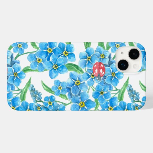 Vergeet me niet dat ik geen naadloos bloempatroon Case-Mate iPhone case (Achterkant (horizontaal))