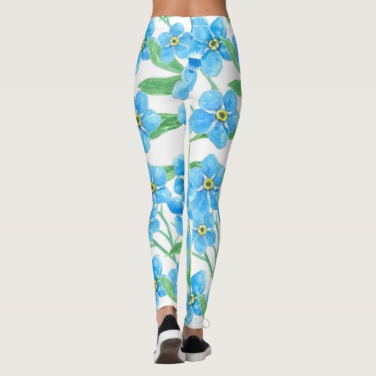 Vergeet me niet dat ik geen naadloos bloempatroon  leggings (Achterkant)