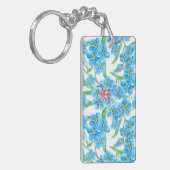 Vergeet me niet dat ik geen naadloos bloempatroon  sleutelhanger (Voorkant Links)