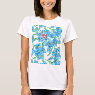 Vergeet me niet dat ik geen naadloos bloempatroon t-shirt