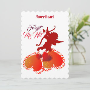 Vergeet me niet dat ik geen schatje van Cupid Ange Feestdagenkaart