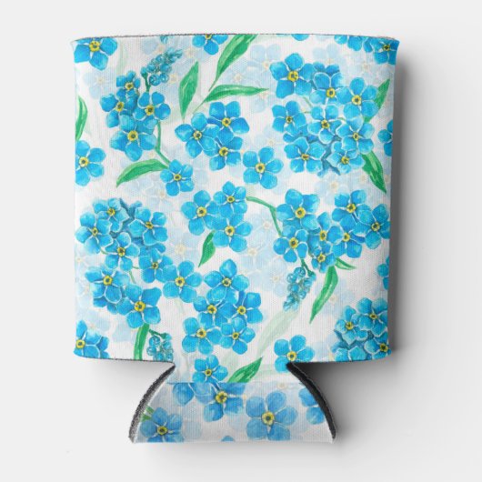 Vergeet me niet dat ik geen waterverf bloemen heb blikjeskoeler (Voorkant)