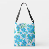 Vergeet me niet dat ik geen waterverf bloemen heb crossbody tas (Achterkant)