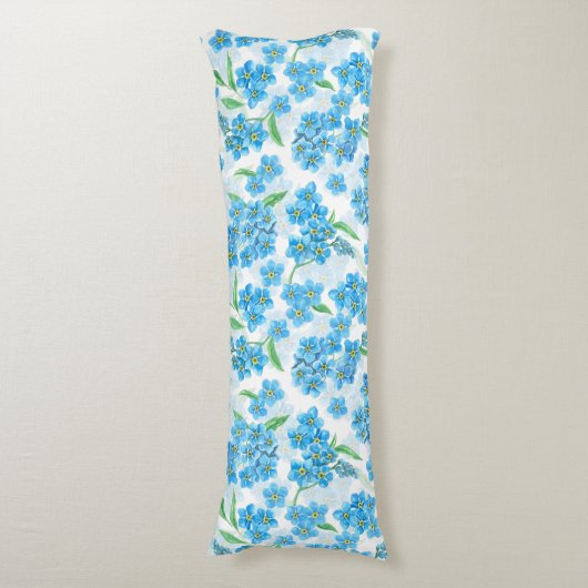 Vergeet me niet dat ik geen waterverf bloemen heb lichaamskussen (Voorkant Verticaal)