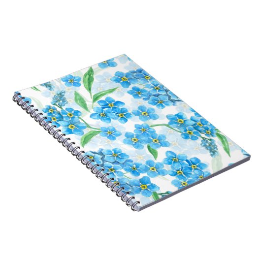 Vergeet me niet dat ik geen waterverf bloemen heb notitieboek (Rechterzijde)