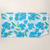 Vergeet me niet dat ik geen waterverf bloemen heb strandlaken (Voorkant)