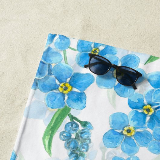 Vergeet me niet dat ik geen waterverf bloemen heb strandlaken (In situ)