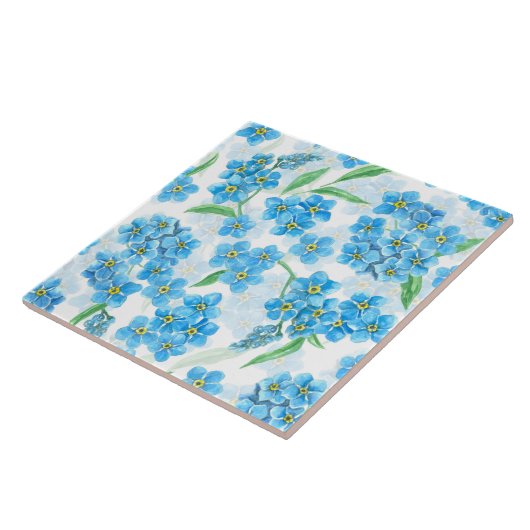 Vergeet me niet dat ik geen waterverf bloemen heb tegeltje (Zijkant)