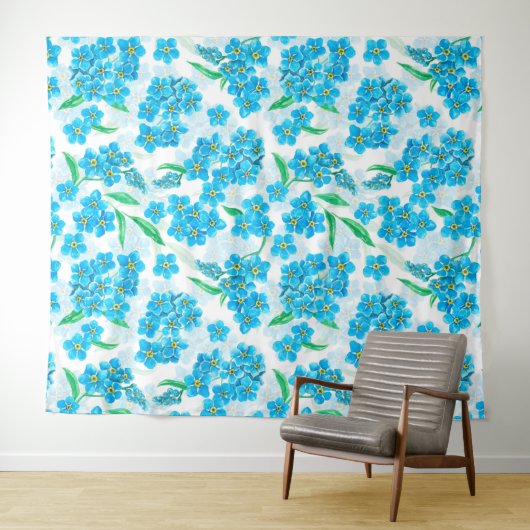 Vergeet me niet dat ik geen waterverf bloemen heb wandkleed (In Situ (horizontaal))