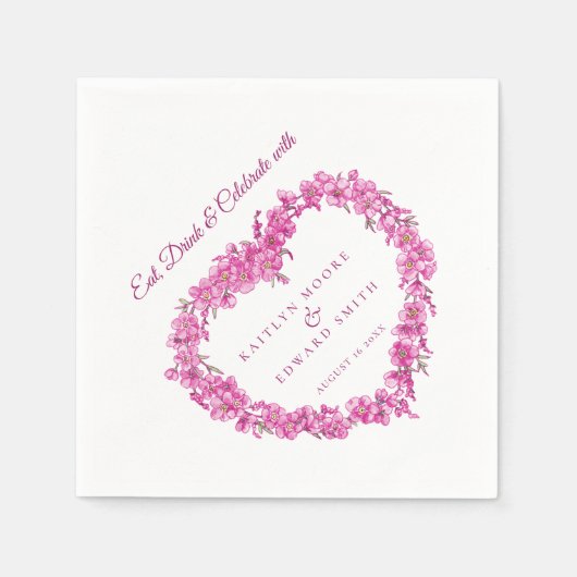 Vergeet me niet dat je geen kunst trouwroze witte servet (Voorkant)