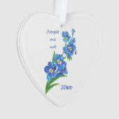 "Vergeet me niet" De bloemen citeren Aangepast ged Ornament (voorkant)