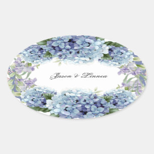 Vergeet-me-niet de Waterverf van de Bloemen Elegan Ovale Sticker