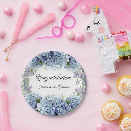 Vergeet-me-niet de Waterverf van de Bloemen Elegan Papieren Bordje (Feest)