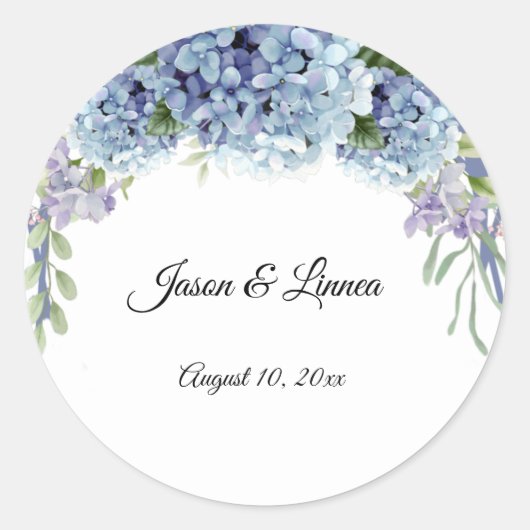 Vergeet-me-niet de Waterverf van de Bloemen Elegan Ronde Sticker (Voorkant)