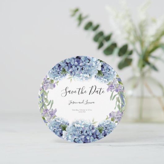 Vergeet-me-niet de Waterverf van de Bloemen Elegan Save The Date (Staand voorkant)