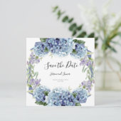 Vergeet-me-niet de Waterverf van de Bloemen Elegan Save The Date (Staand voorkant)