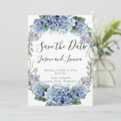 Vergeet-me-niet de Waterverf van de Bloemen Elegan Save The Date (Staand voorkant)