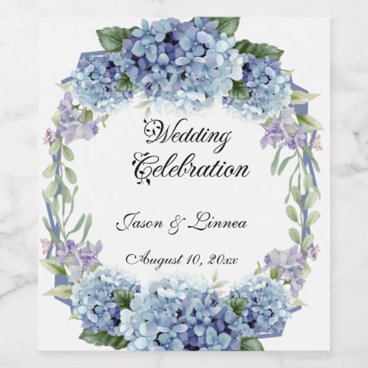 Vergeet-me-niet de Waterverf van de Bloemen Elegan Wijn Etiket (Enkel label)