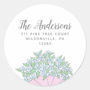 Vergeet me niet doedelen ronde retour adres labels