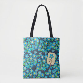 Vergeet me niet Duits / Engels Blauw Wildflower Tote Bag